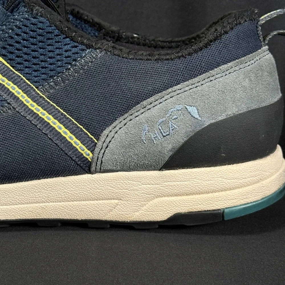 Olukai Mens Kia'i Trainer Navy Dark Shadow Grey Mesh Leather Sneakers Mens 12